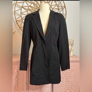 Juliana Collezione Elegant Black Women's Coat with red stitching‎ size 6